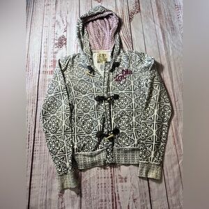 Billabong Gray and Purple Patterned Hoodie
